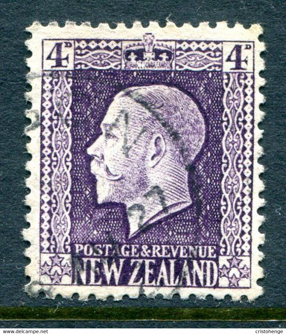 New Zealand 1915-30 KGV - Recess - P.14 X 13½ - 4d Deep Purple Used (SG 422g) - Usati