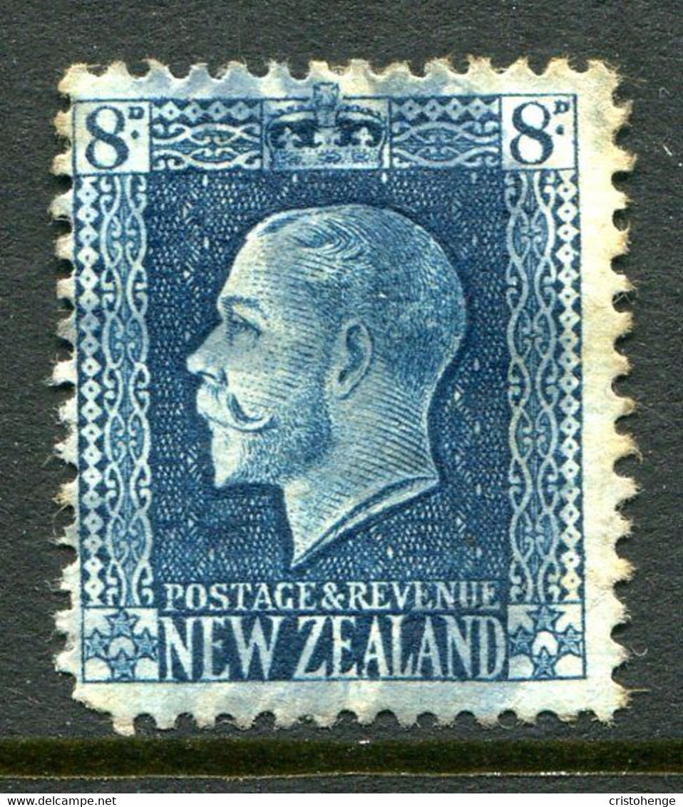 New Zealand 1915-30 KGV - Recess - P.14 X 13½ - 8d Indigo-blue Used (SG 427) - Oblitérés