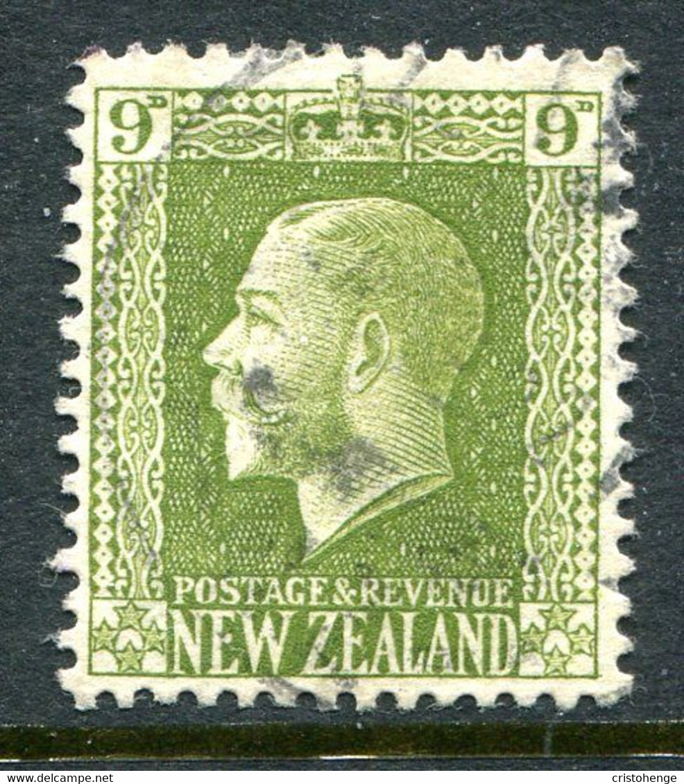 New Zealand 1915-30 KGV - Recess - P.14 X 14½ - 9d Sage-green Used (SG 429e) - Usados