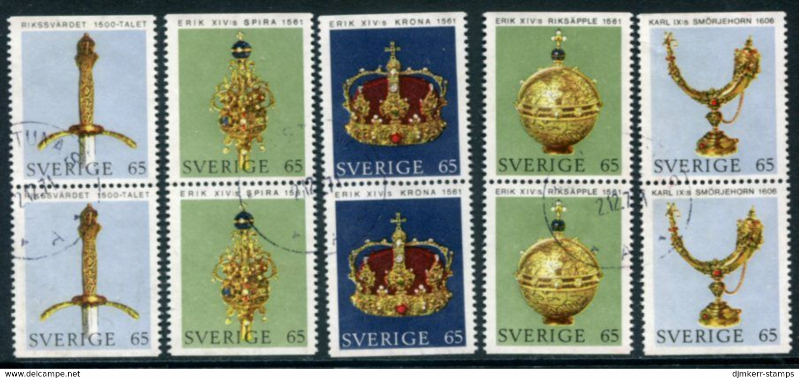 SWEDEN 1971 Royal Regalia  Used.  Michel 723-27 - Used Stamps