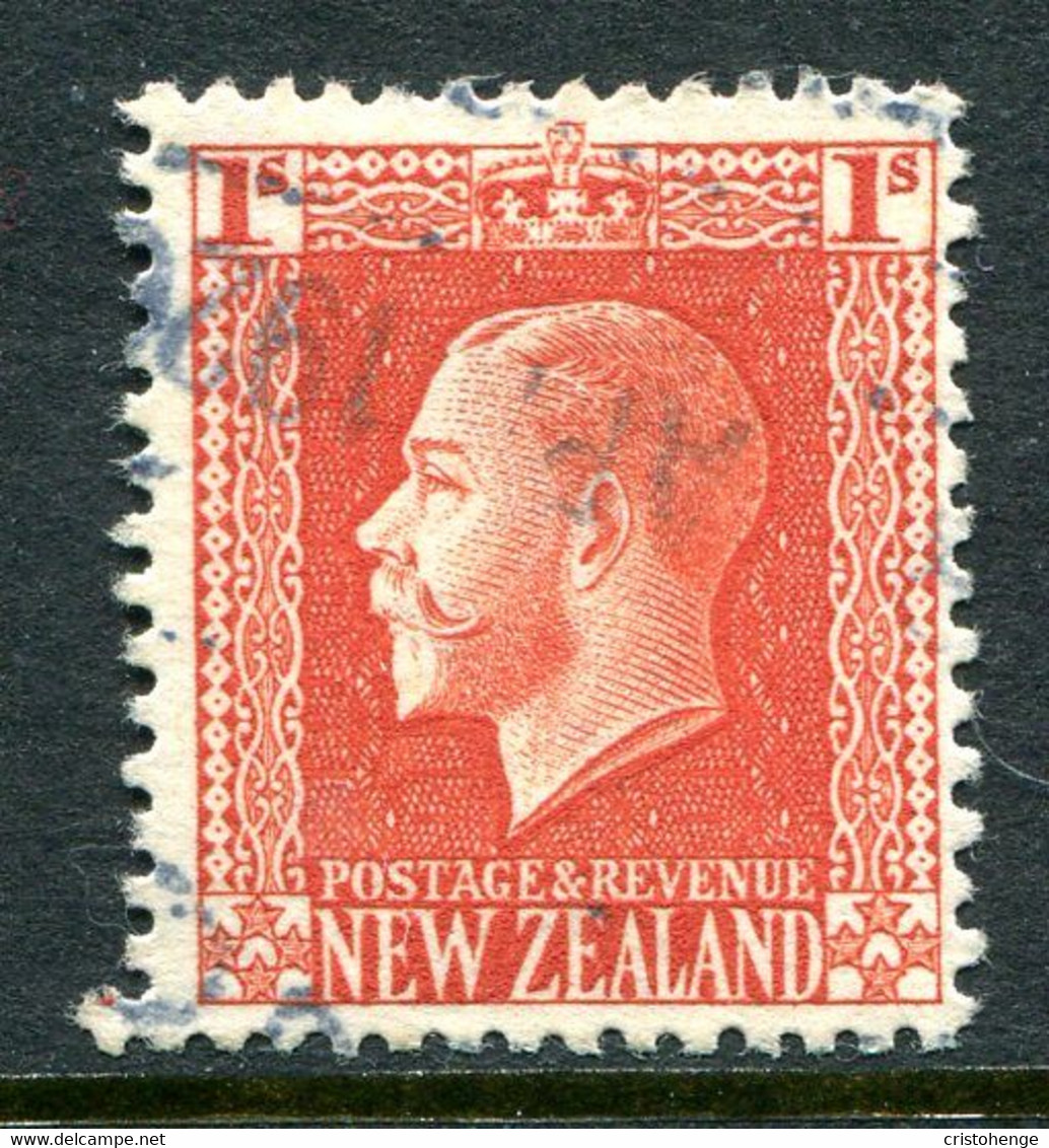 New Zealand 1915-30 KGV - Recess - P.14 X 13½ - 1/- Vermilion Used (SG 430) - Gebruikt