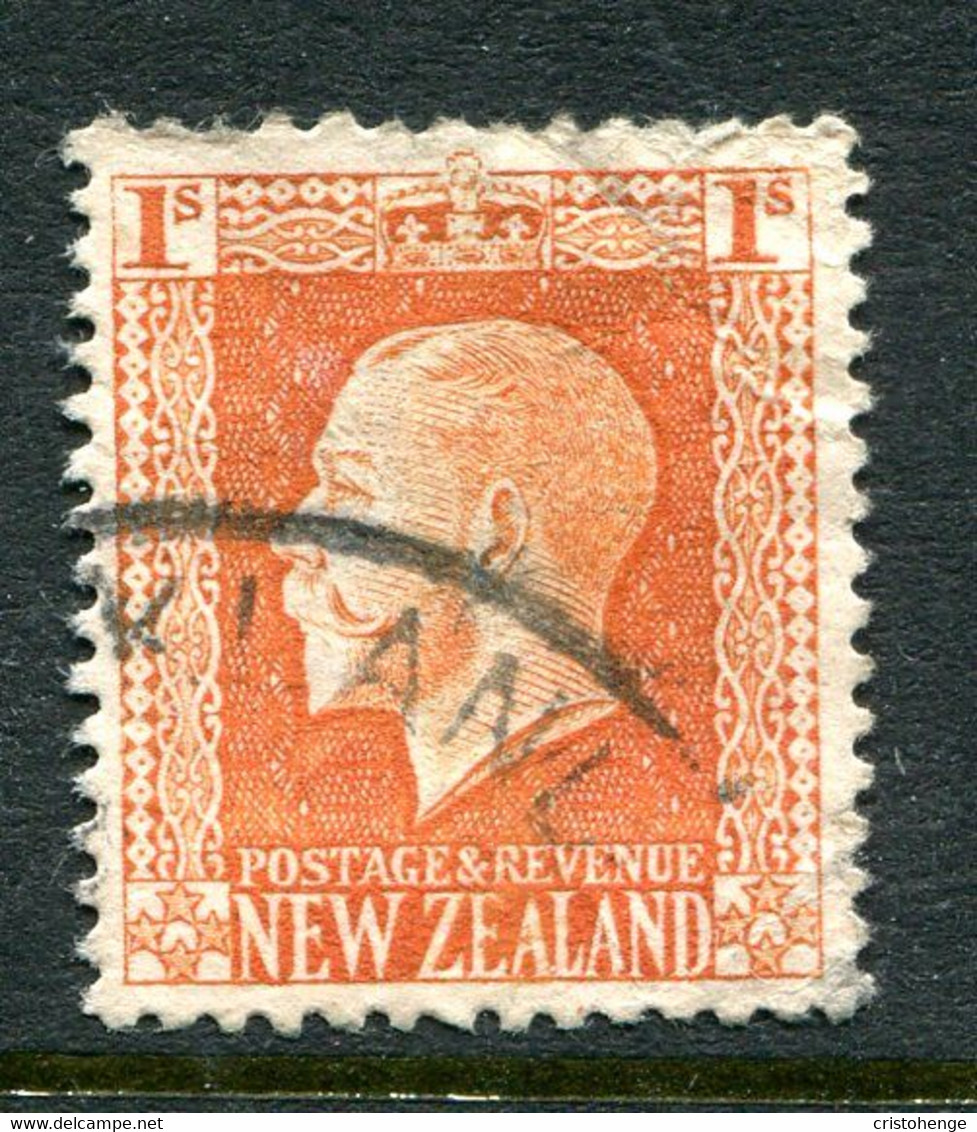 New Zealand 1915-30 KGV - Recess - P.14 X 14½ - 1/- Pale Orange-red Used (SG 430ca) - Usati