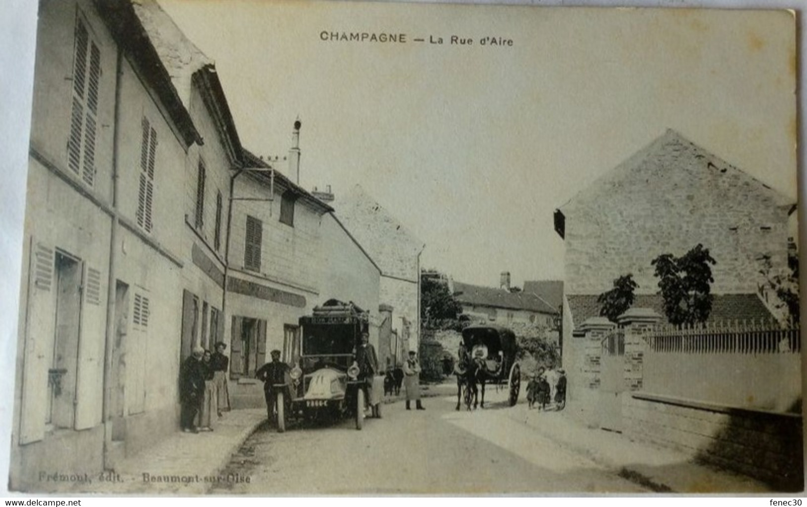 95 Champagne (Val D'Oise) La Rue D'Aire Autobus Calèche - Champagne Sur Oise
