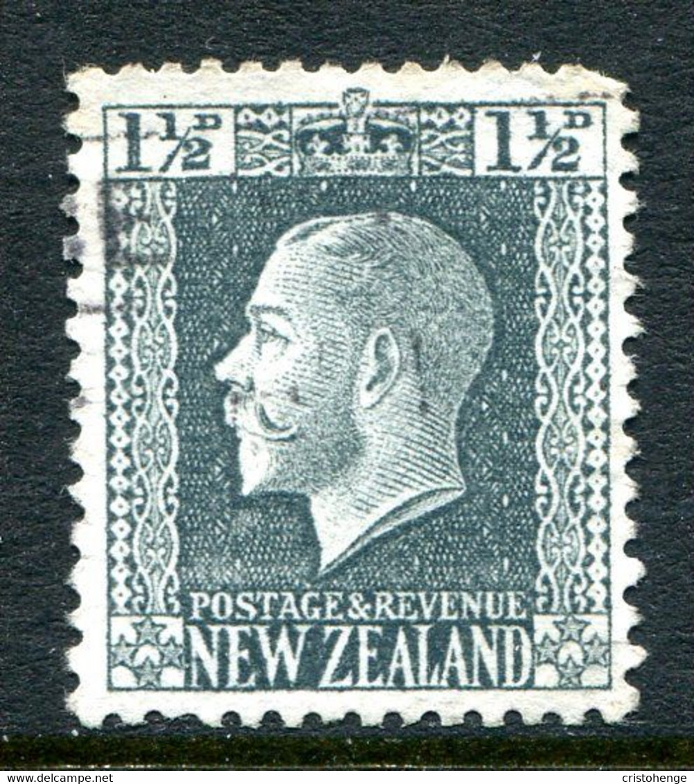 New Zealand 1915-30 KGV - Recess - P.14 X 13½ - Wide Wmk. - 1½d Grey-slate Used (SG 431) - Usati