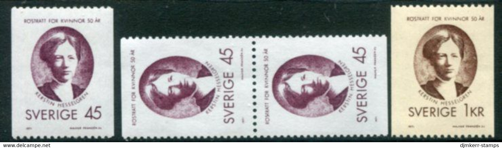SWEDEN 1971 Women's Suffrage MNH / **.  Michel 702-03 - Unused Stamps