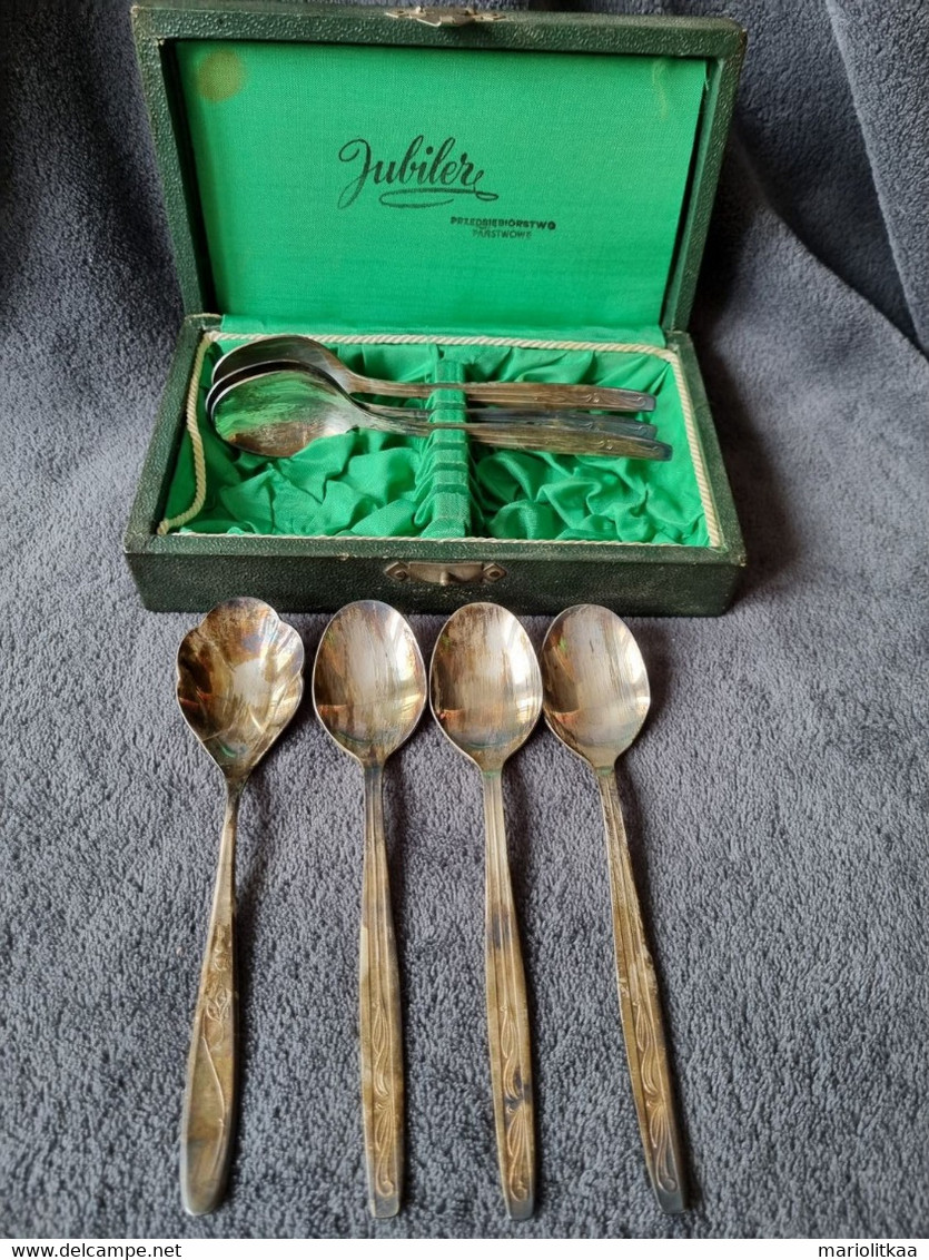 Antique Tea Spoons Silver Plated - Cuillères