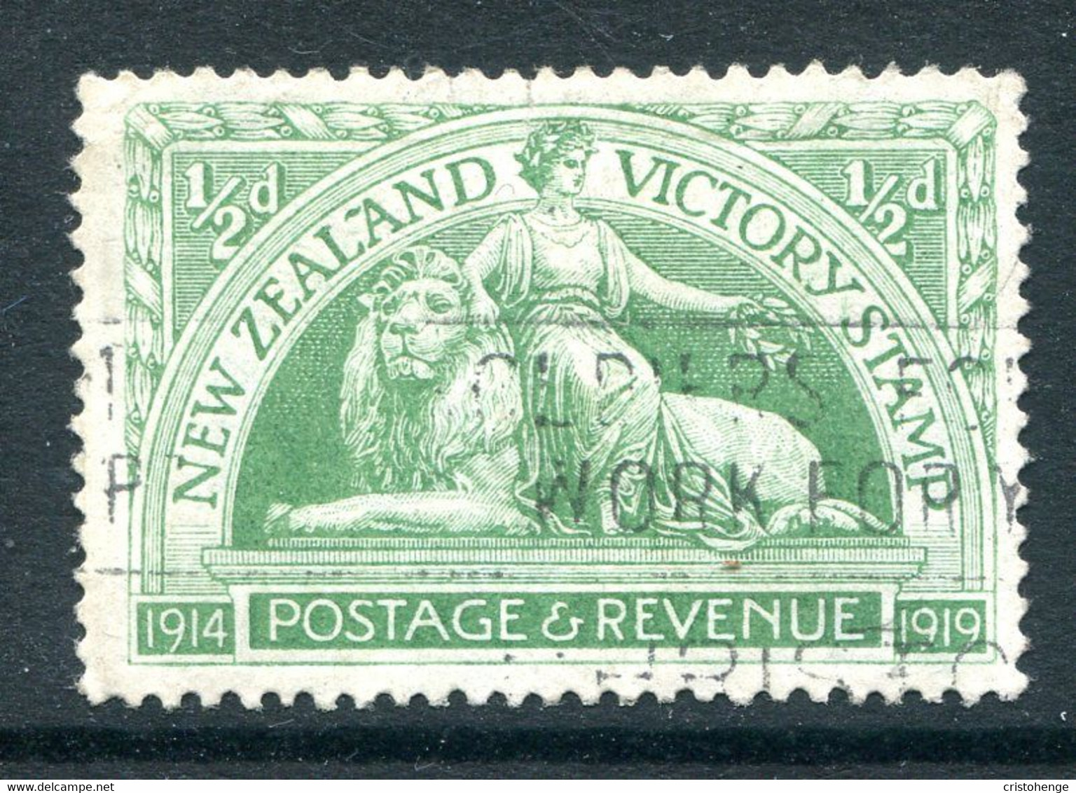 New Zealand 1920 Victory - ½d Green Used (SG 453) - Oblitérés