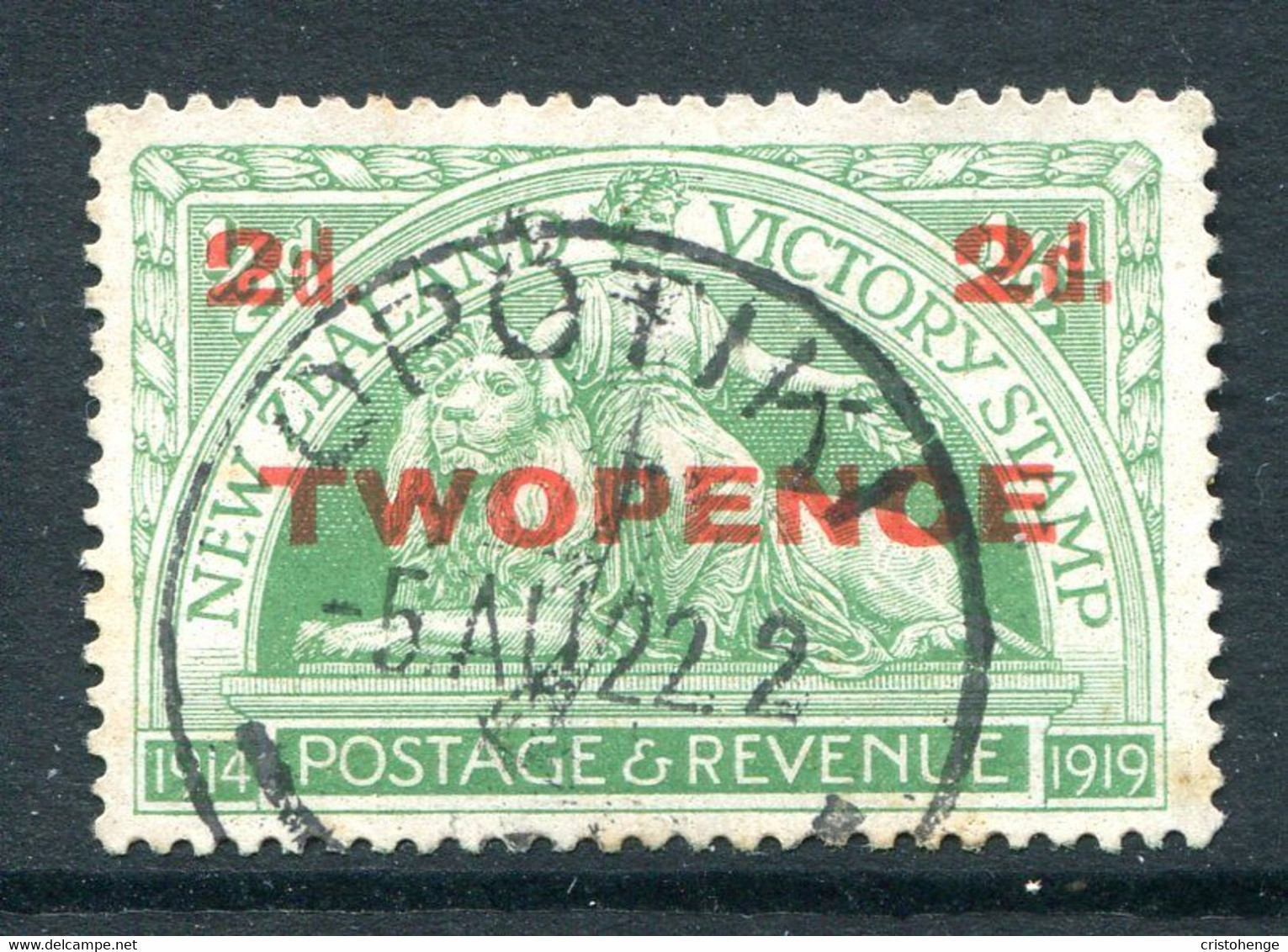 New Zealand 1922 Surcharge - 2d On ½d Peace & Lion Used (SG 459) - Used Stamps