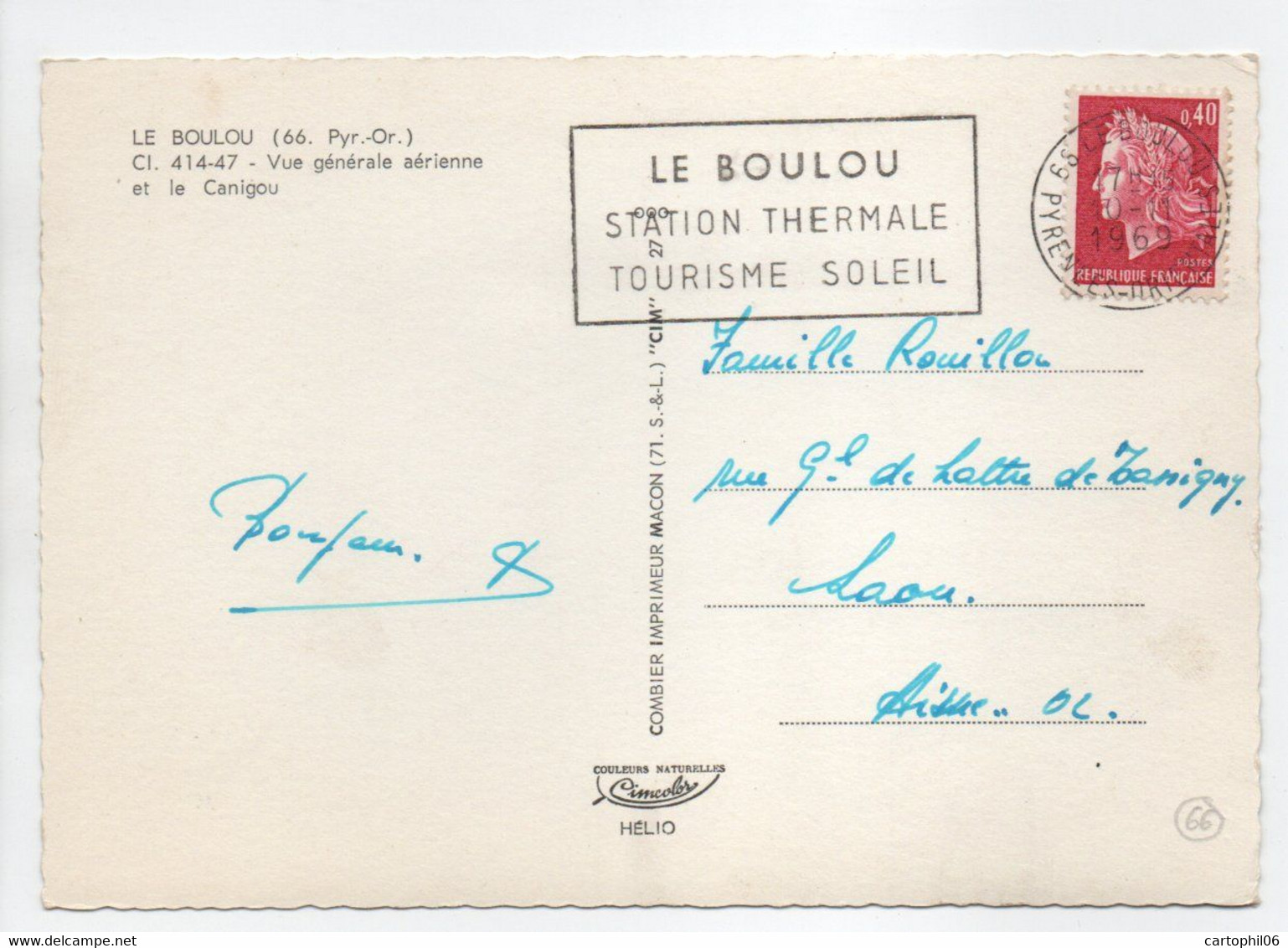 - CPSM LE BOULOU (66) - Vue Générale Aérienne 1969 - Photo CIM 414-47 - - Altri & Non Classificati
