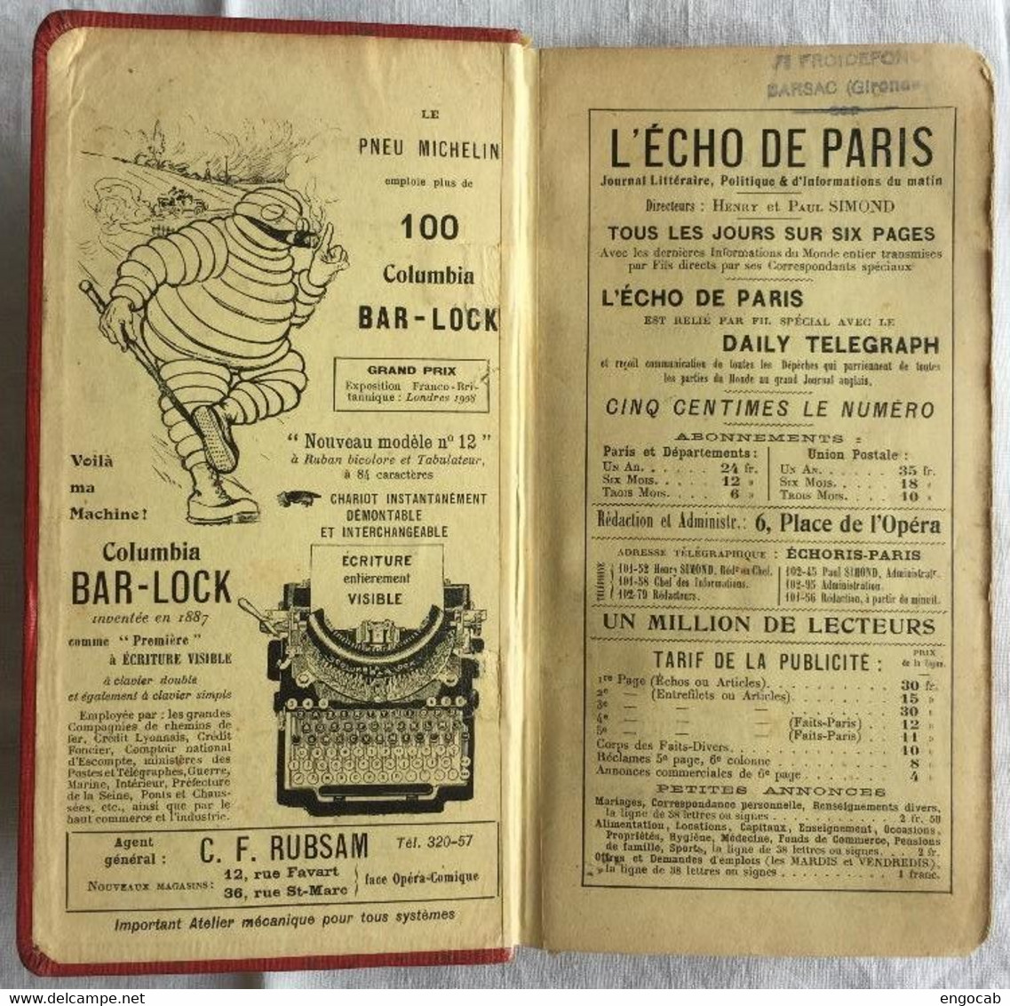 Guide Michelin 1909 C - Michelin (guide)