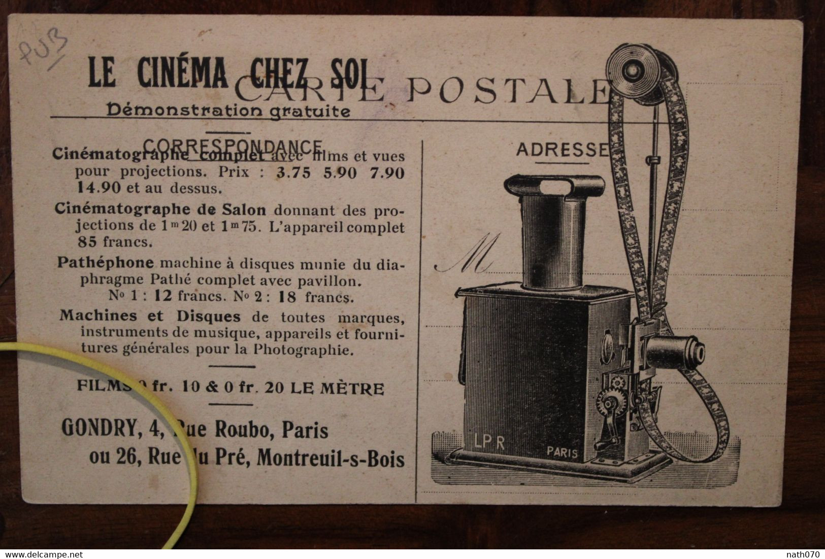 1911 Alfortville Rue De Rome Inondation De Janvier Février 1910 CPA Ak Publicité Le Cinéma Chez Soi Gondry Au Dos Rare ! - Alfortville