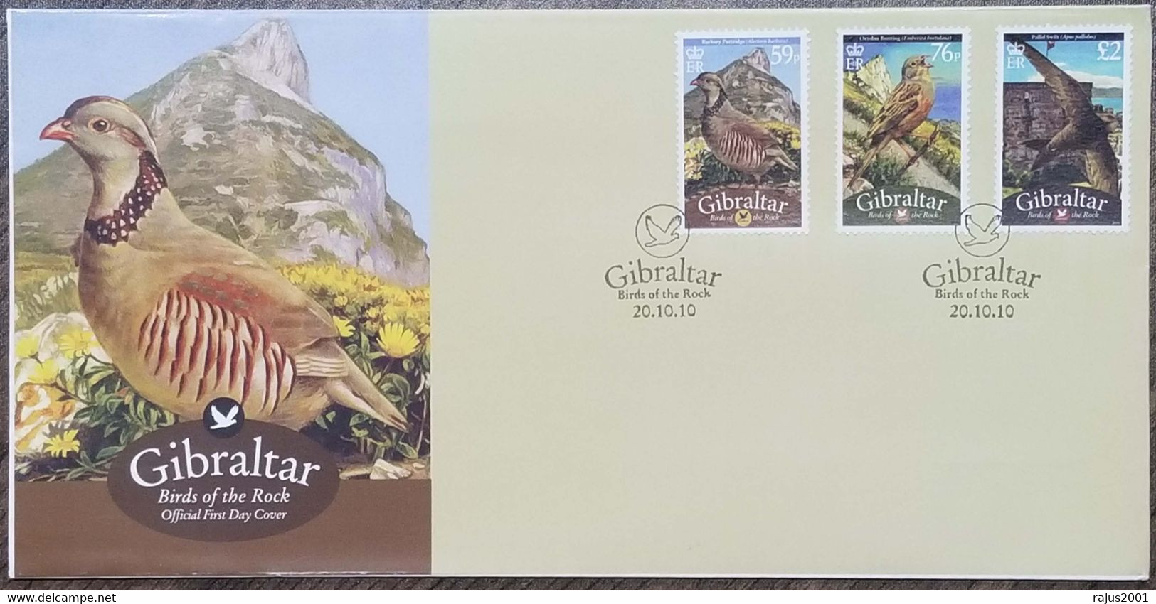 Birds Of The Rock, Pallid Swift, Ortolan Bunting, Birds, Mountain, High Value Stamp, Gibraltar 2010 - Gibraltar