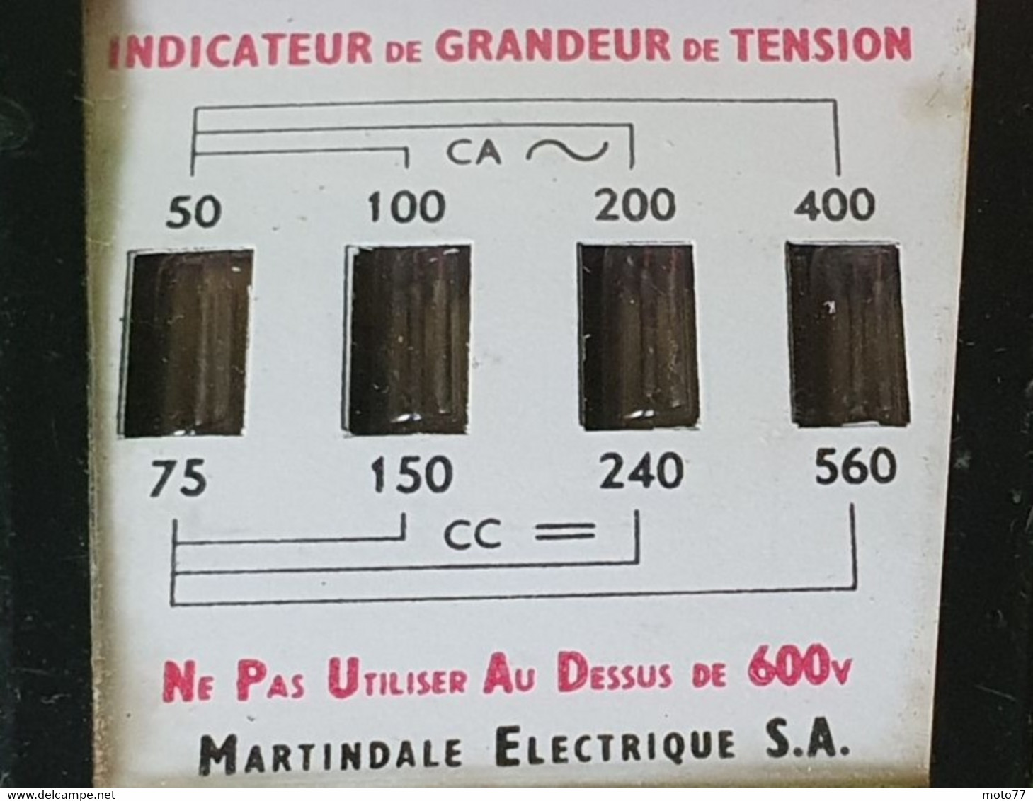 Ancien APPAREIL ÉLECTRIQUE VOLTMÈTRE De 50 à 560 Volts - Touche Et Martindale - FONCTIONNE "neuf De Stock" - Vers 1950 - Otros Aparatos