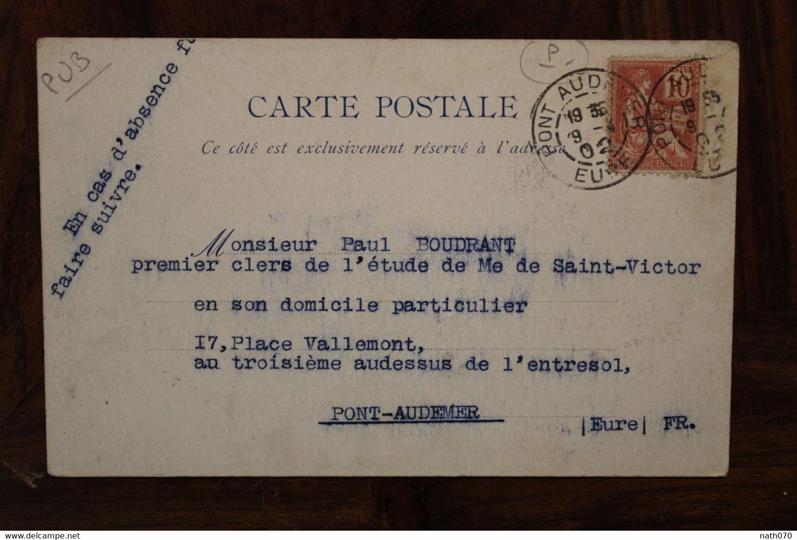 1902 CPA Ak Machine à écrire Smith Premier Illustrateur Pub Victor Hugo écrit Dactylographe Maurice Sautin Pont Audemer - Werbepostkarten