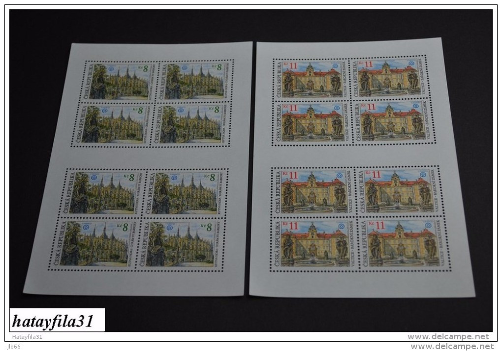 1998 Monuments 2 Feuillets De 8 TimbresUnesco  Kutna Hora Et Valtice YT 187 188 - Blocks & Sheetlets