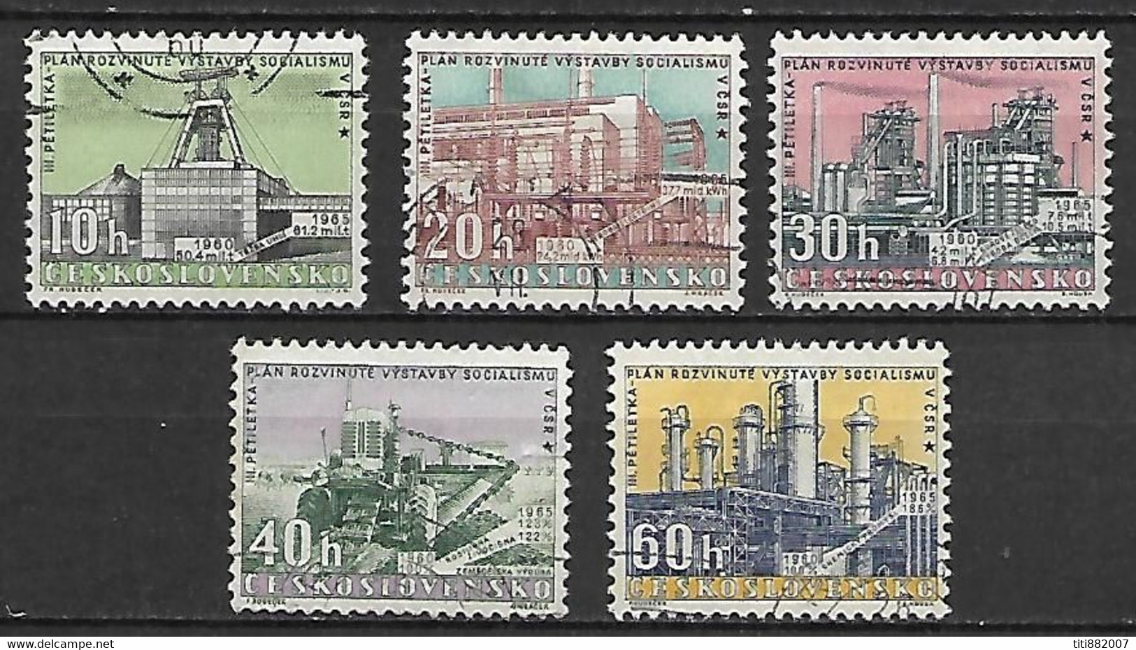 TCHECOSLOVAQUIE     -    1960 .   Y&T N° 1094 à 1098 Oblitérés.   Série Complète. - Used Stamps