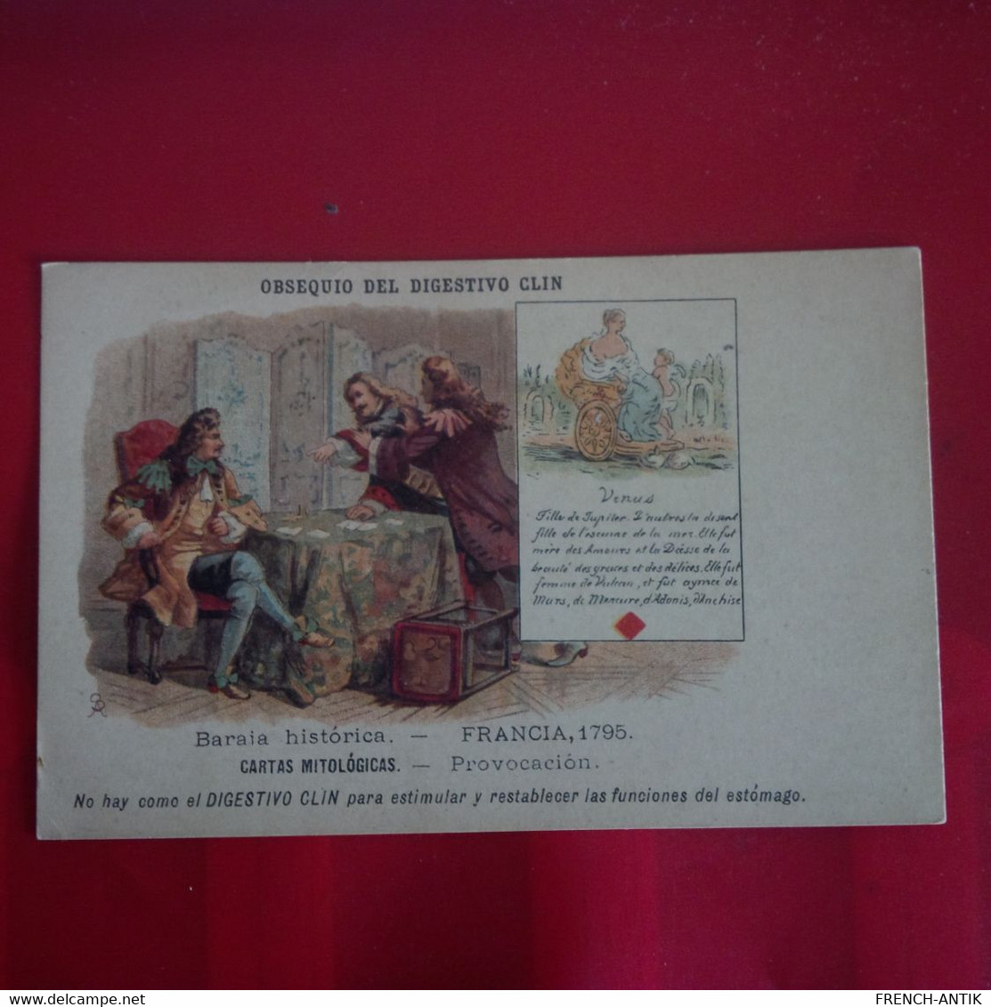 PUB OBSEQUIO DEL DIGESTIVO CLIN CARTAS MITOLOGICAS PROVOCATION - Werbepostkarten