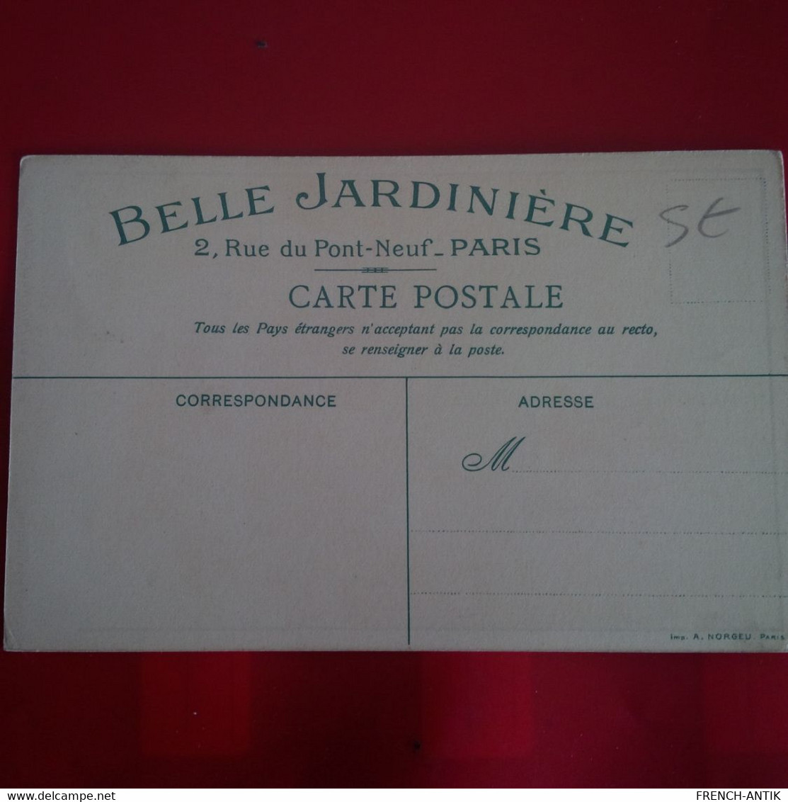 PUB SOUVENIR DE LA BELLE JARDINIERE NOS COLONIES VUE DE TUNIS SIDI BOU MEDIN - Werbepostkarten