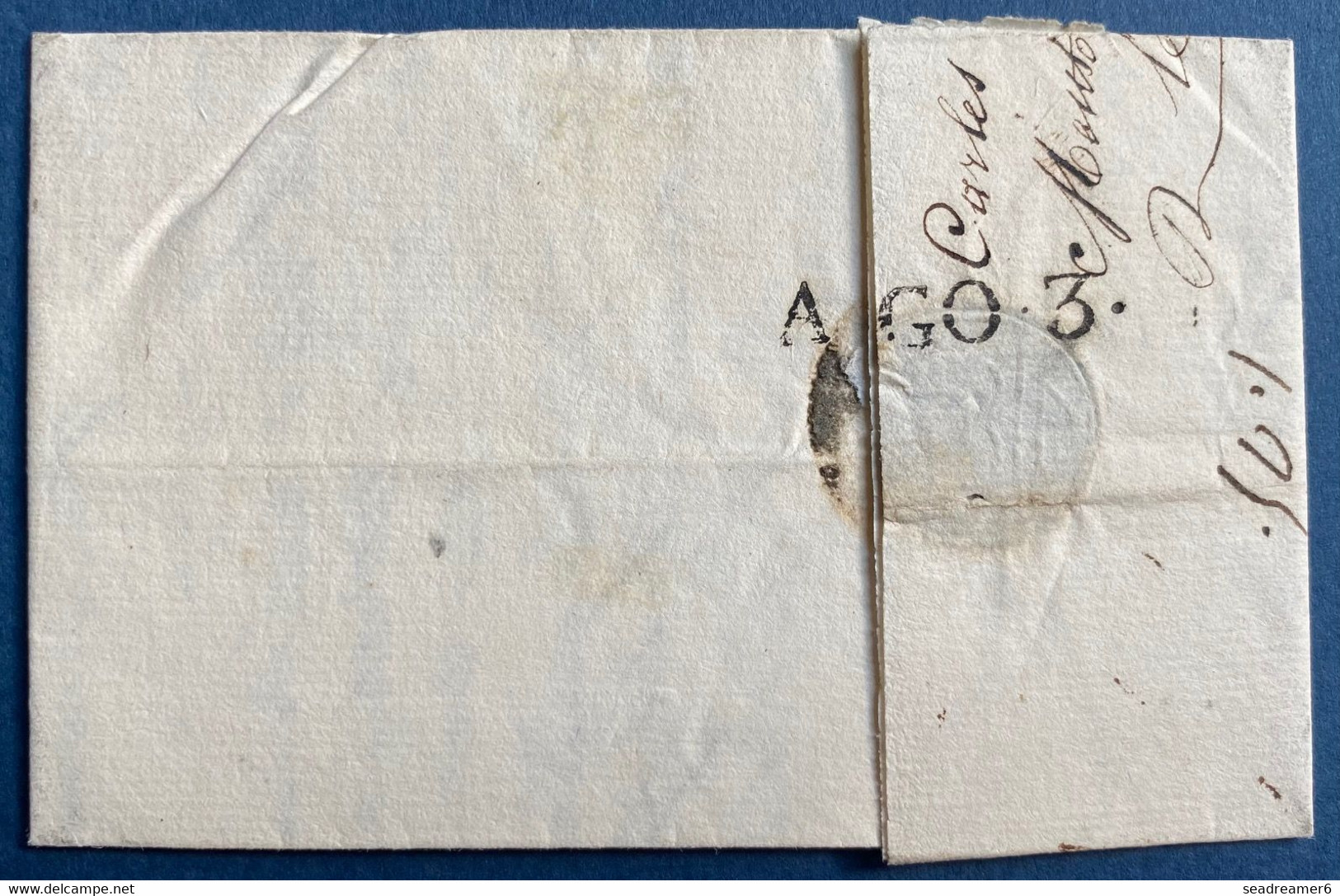 Lettre Avec Texte De 1822 Cursive Sarde " Date Manuscrite / MENTON " Pour NICE TTB - ...-1885 Precursores