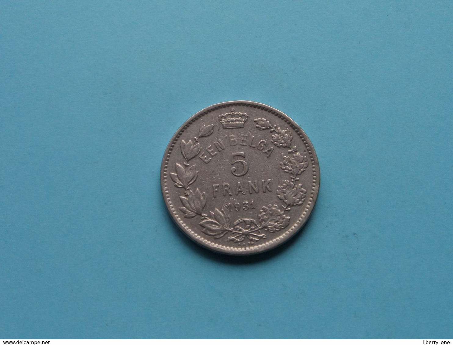 1931 VL - 5 Frank / KM 98 > ( Uncleaned Coin / For Grade, Please See Photo ) ! - 5 Francs & 1 Belga