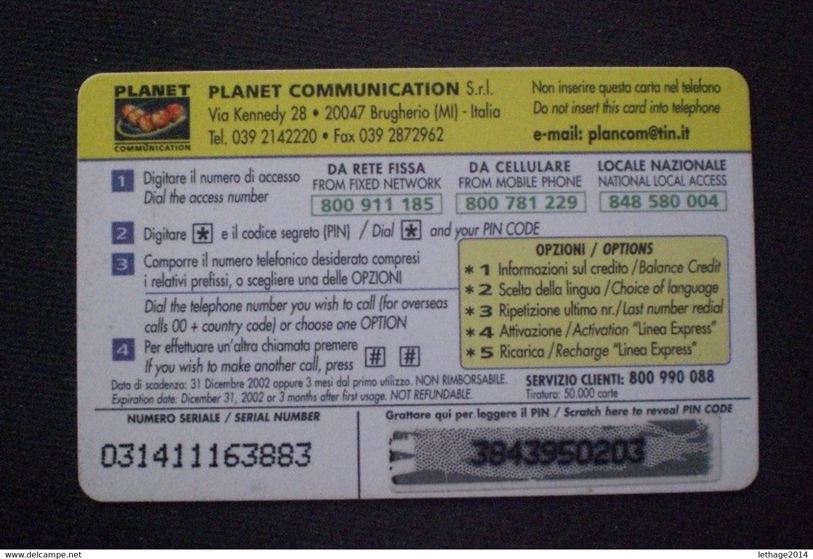 CARTE  TELEPHONE  ITALIA INTERNATIONAL TIRAGE 50000 VENEZIA PIAZZA SAN MARCO   MUCH RARE - Usages Spéciaux