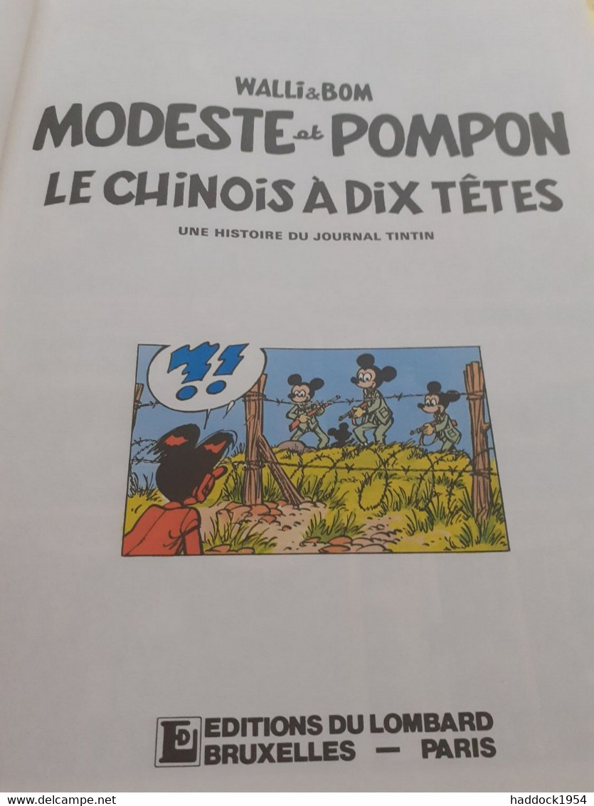 Le Chinois à Dix Têtes MODESTE Et POMPON WALLI Et BOM Le Lombard 1987 - Modeste Et Pompon