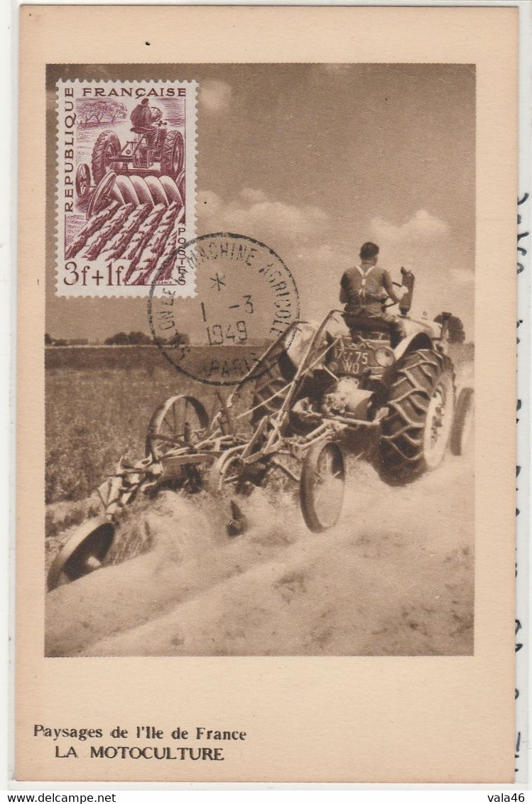 FRANCE  CARTE MAXIMUM  N°823  AGRICULTURE  - - 1940-1949