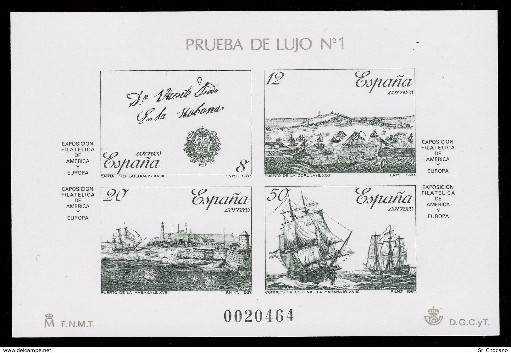 Prueba Oficial.Edifil 12-13 Misma Numeración.ESPAMER 87.MNH. - Commemorative Panes