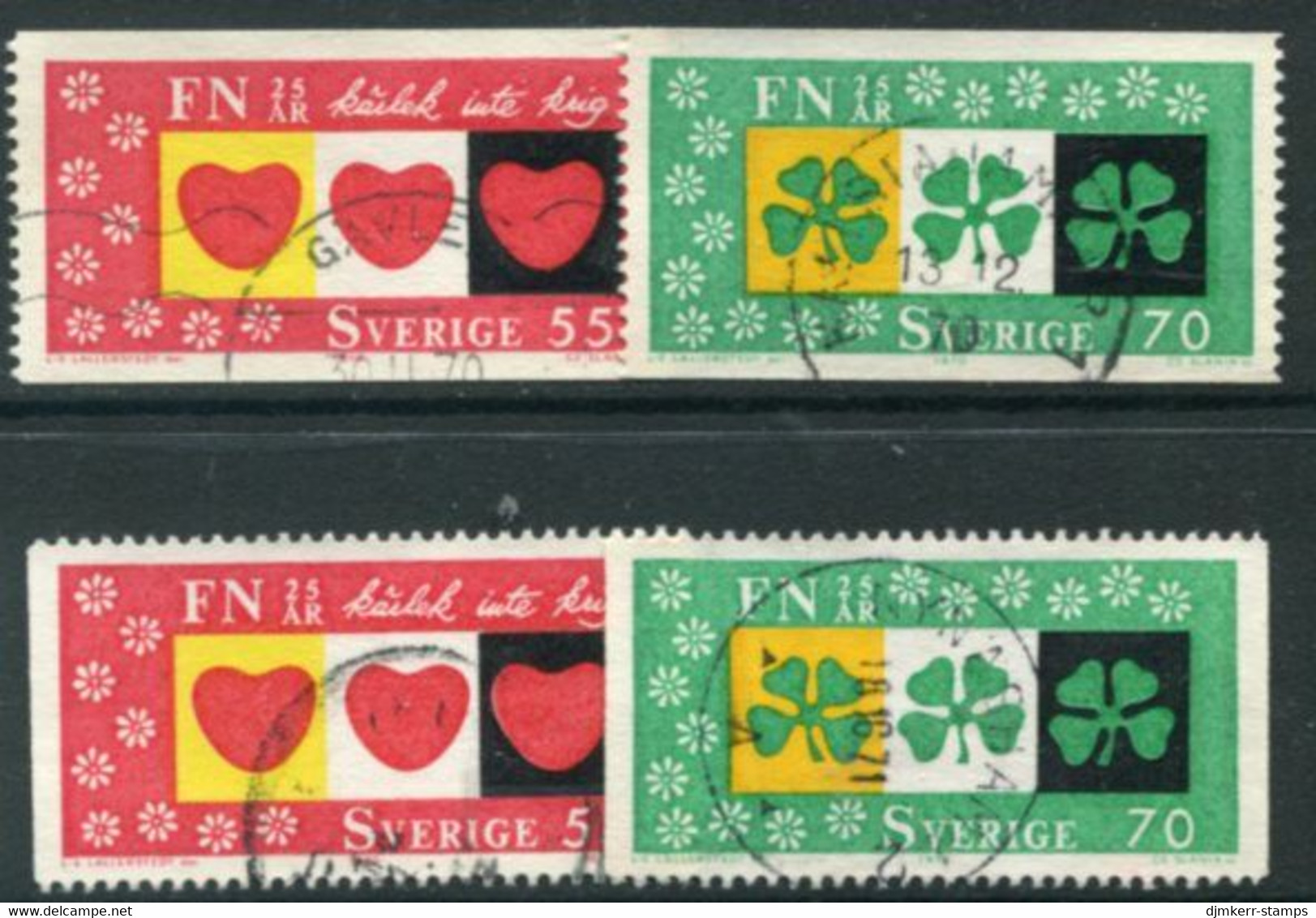 SWEDEN 1970 UNO 25th Anniversary Used.  Michel 690-91 - Oblitérés