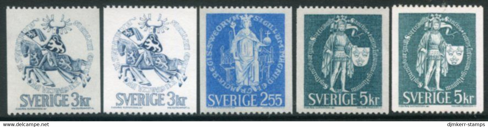 SWEDEN 1970 Definitive: Seals With Ordinary And Fluorescent Papers MNH / **.  Michel 671-73x+y - Nuovi