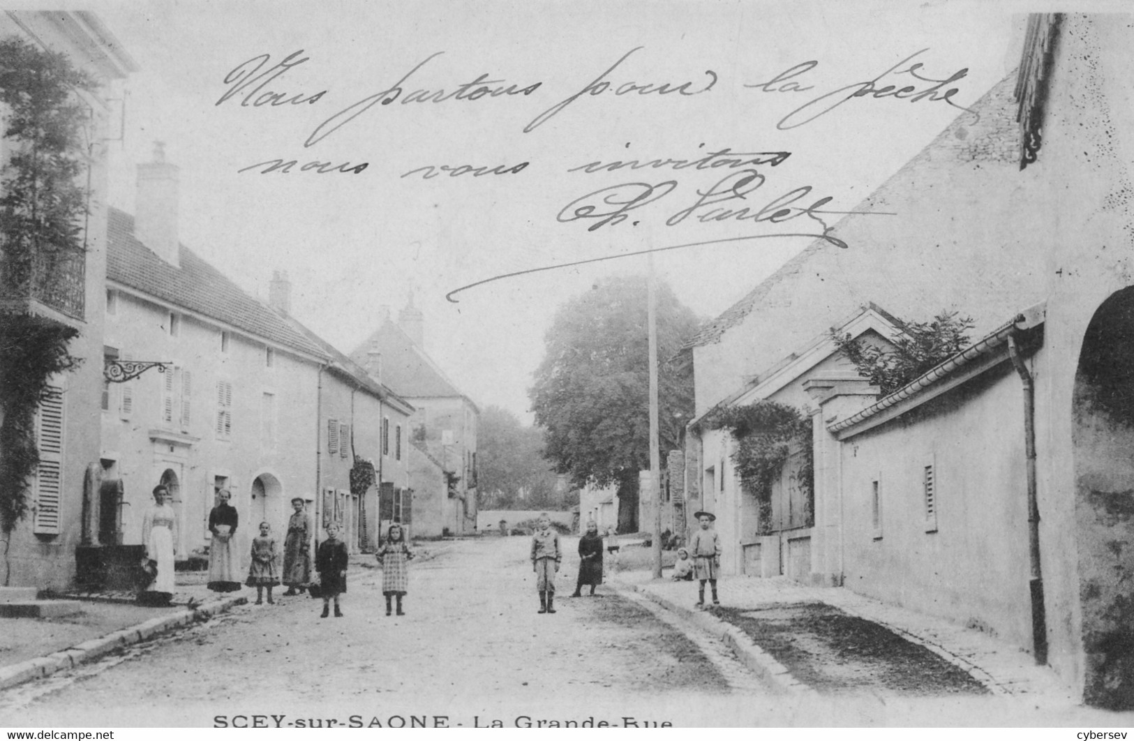 SCEY-sur-SAONE - La Grande Rue - Fontaine - Animé - Précurseur Datée 1904 - Scey-sur-Saône-et-Saint-Albin