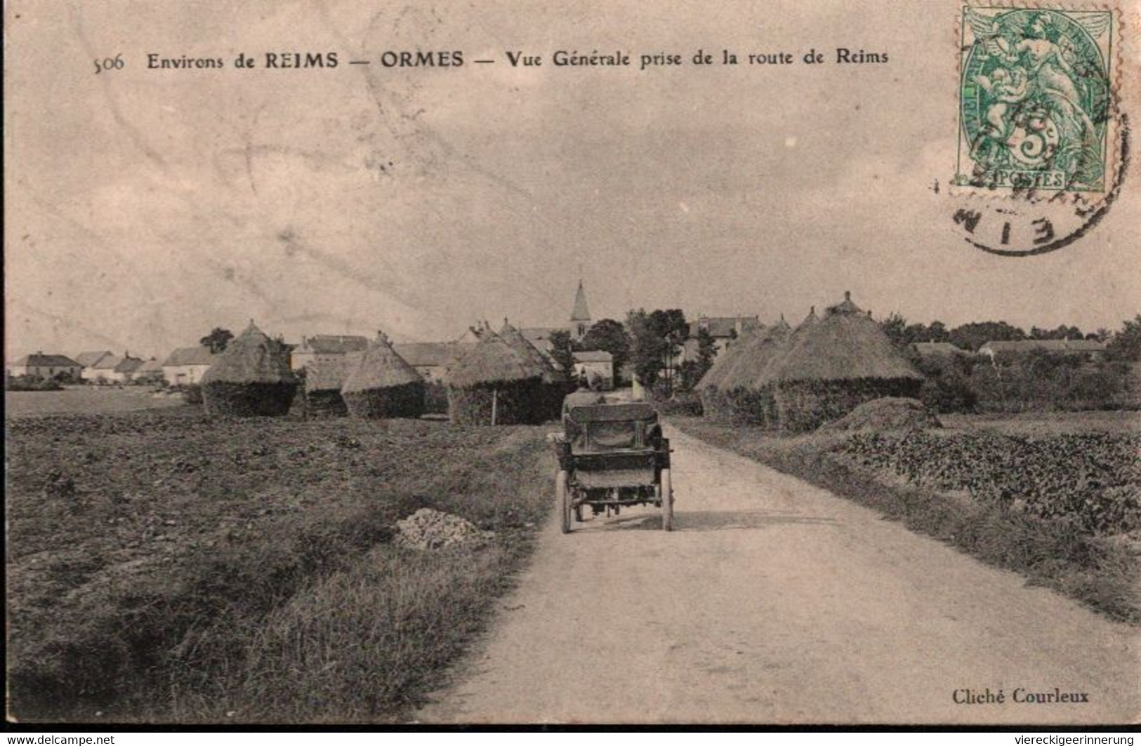 ! [51] Cpa Environs De Reims, Ormes, 1907, Heuschober - Reims