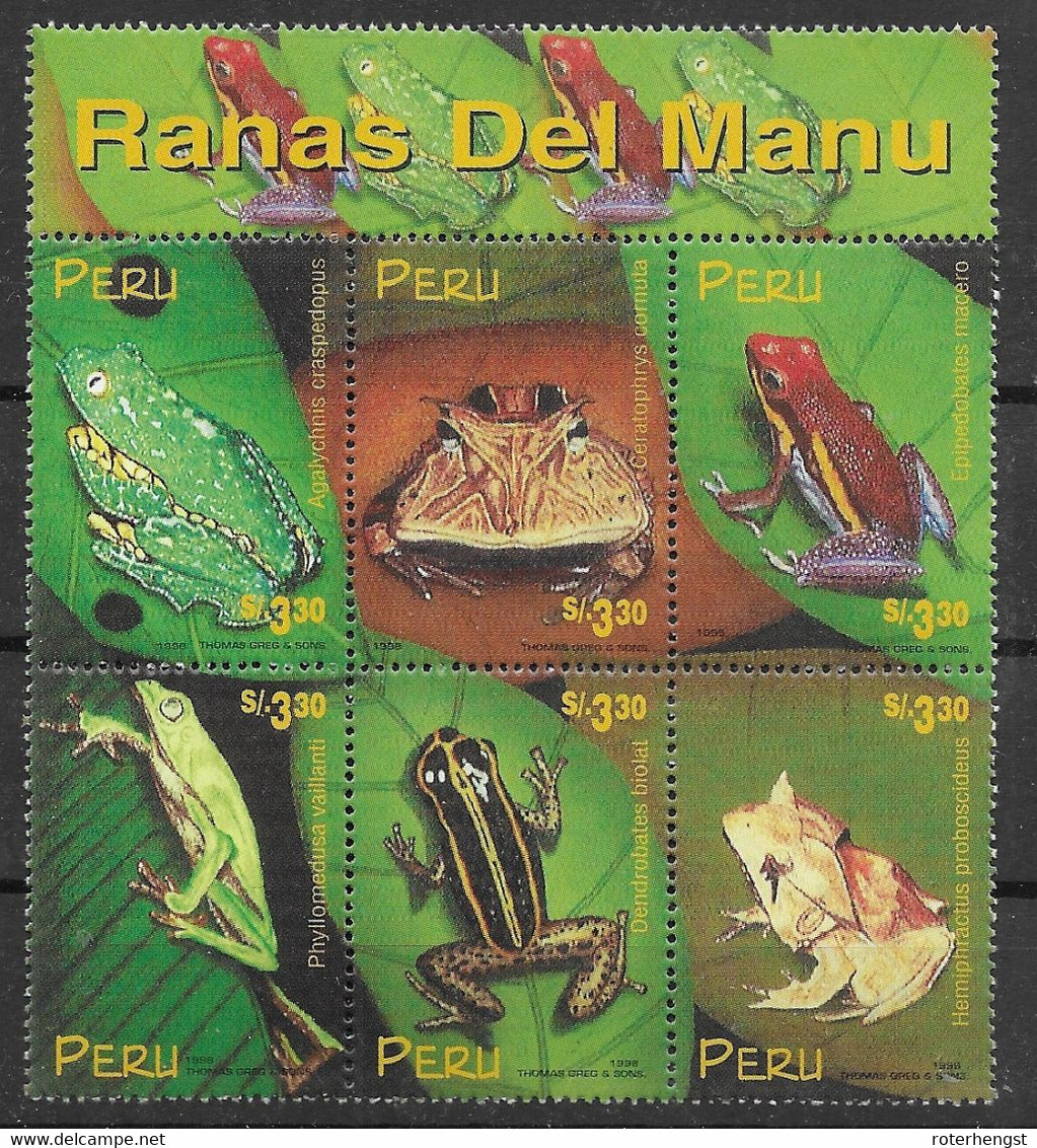 Peru Mnh ** 1998 Already 30 Euros In Michel 2005 Catalogue Frog Sheet - Peru