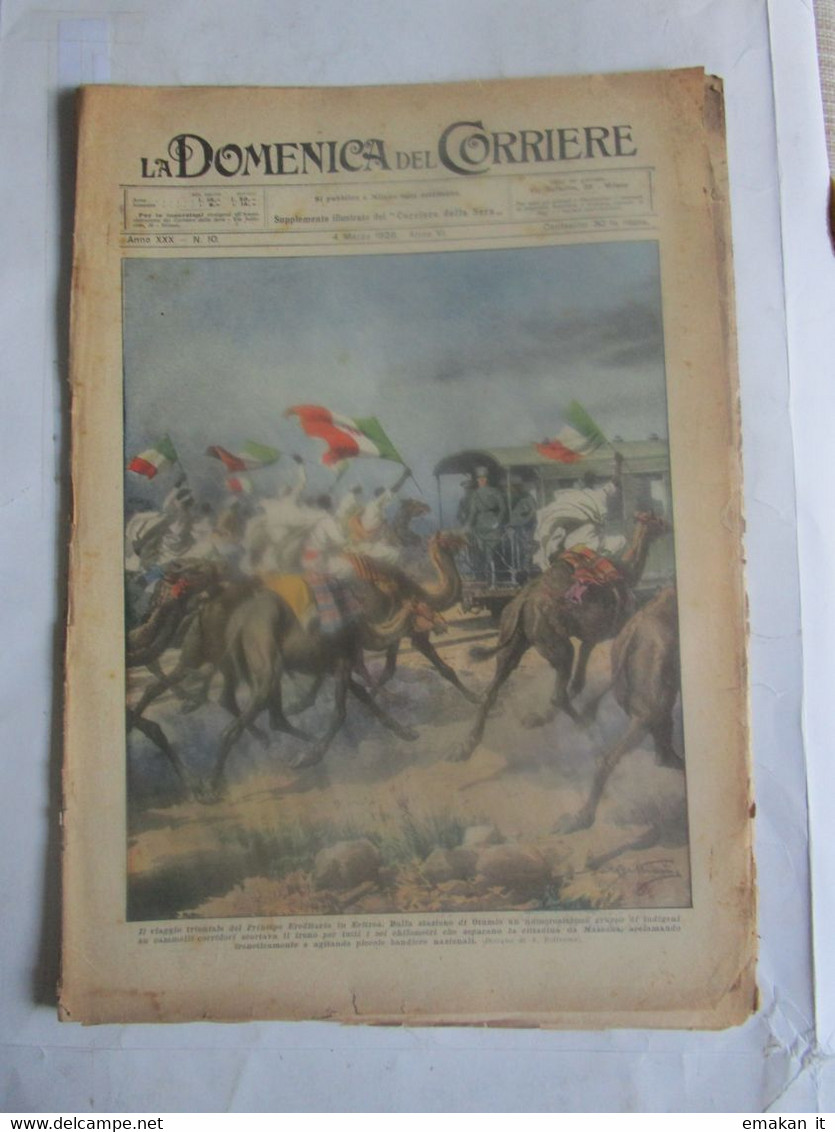 # DOMENICA DEL CORRIERE N 10 /1928 VIAGGIO PRINCIPE IN ERITREA / ZULU' IN DANZA / AFRICA NERA - Prime Edizioni