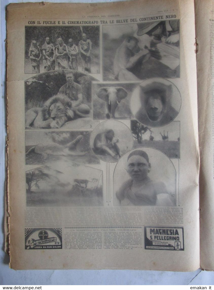 # DOMENICA DEL CORRIERE N 10 /1928 VIAGGIO PRINCIPE IN ERITREA / ZULU' IN DANZA / AFRICA NERA - First Editions