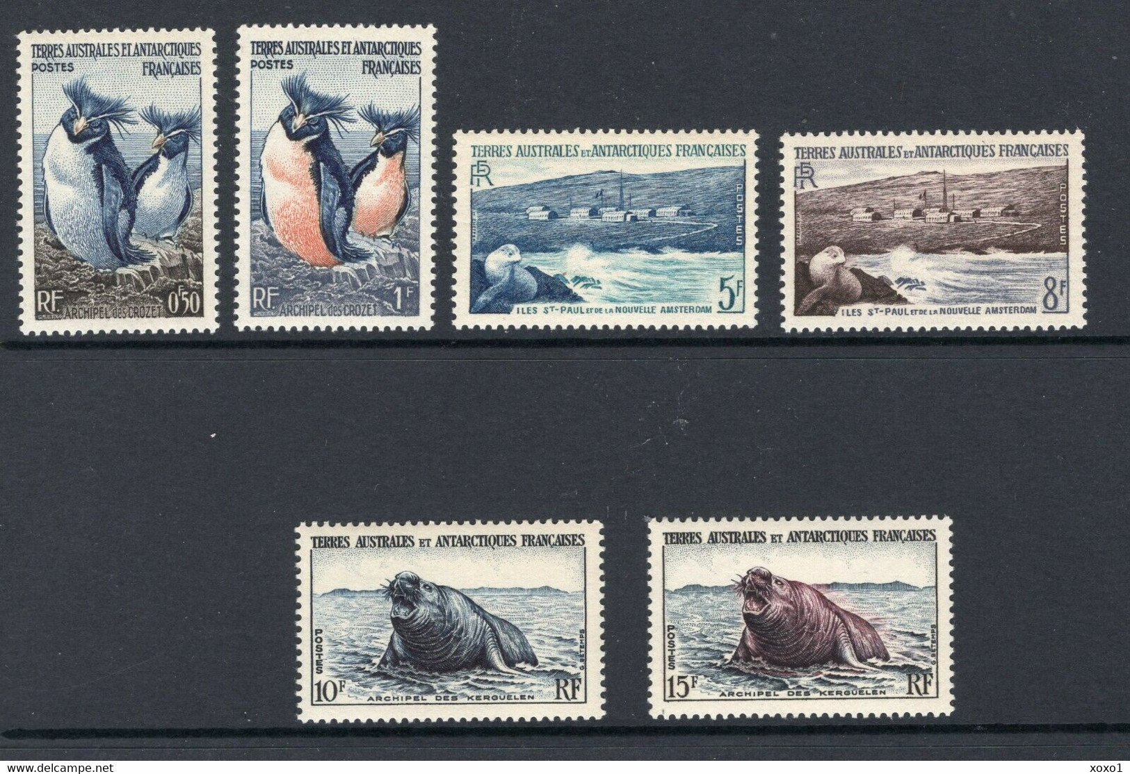 TAAF 1956  Mi.No. 2 - 7  Fr. Antarktis  Antarctic Wildlife BIRDS ANIMALS 6v MNH** 40,00 € - Fauna Antartica