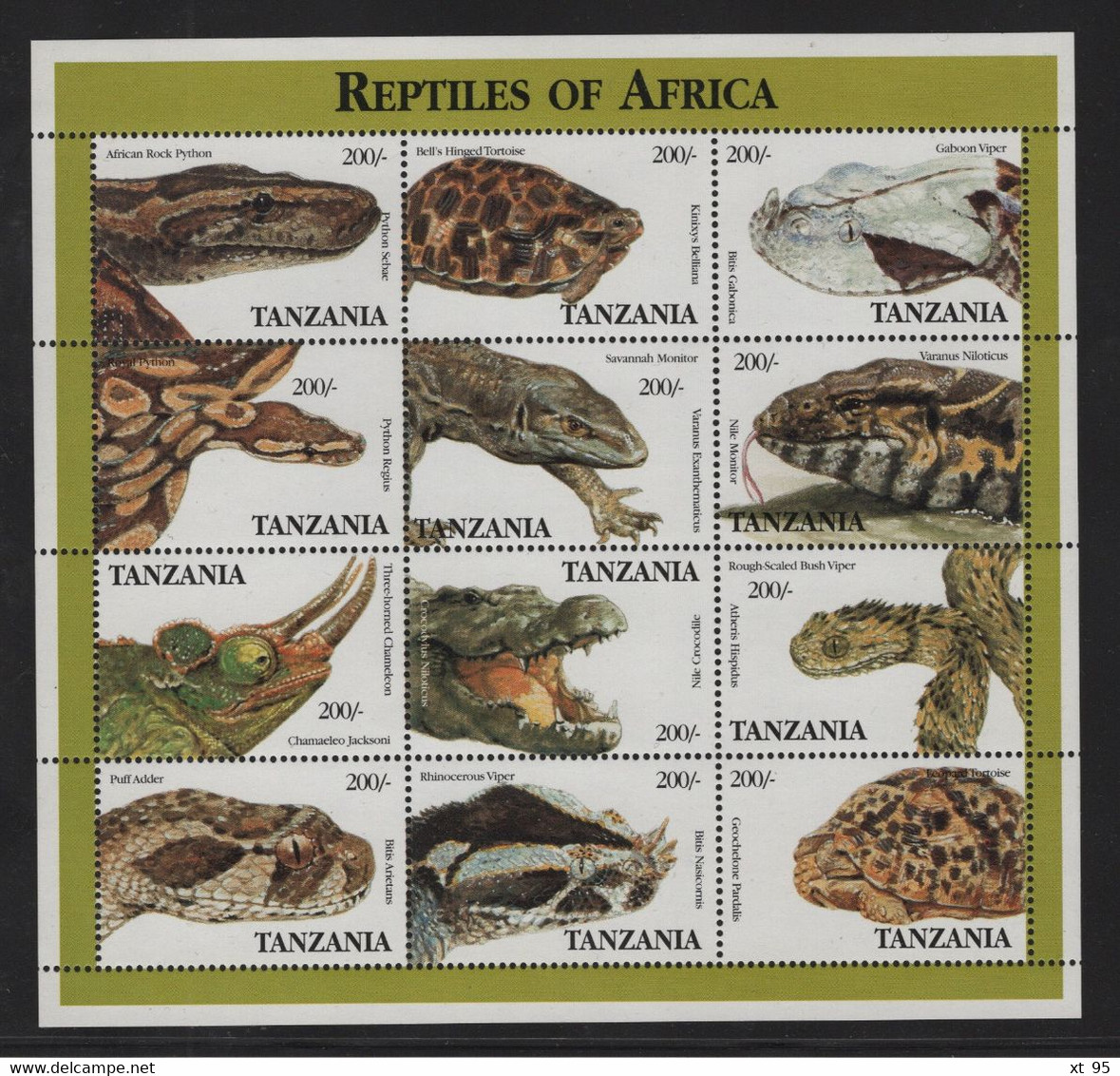 Tanzanie - N°1775 à 1786 - Faune - Reptiles - Cote 13.20€ - ** Neufs Sans Charniere - Tanzania (1964-...)