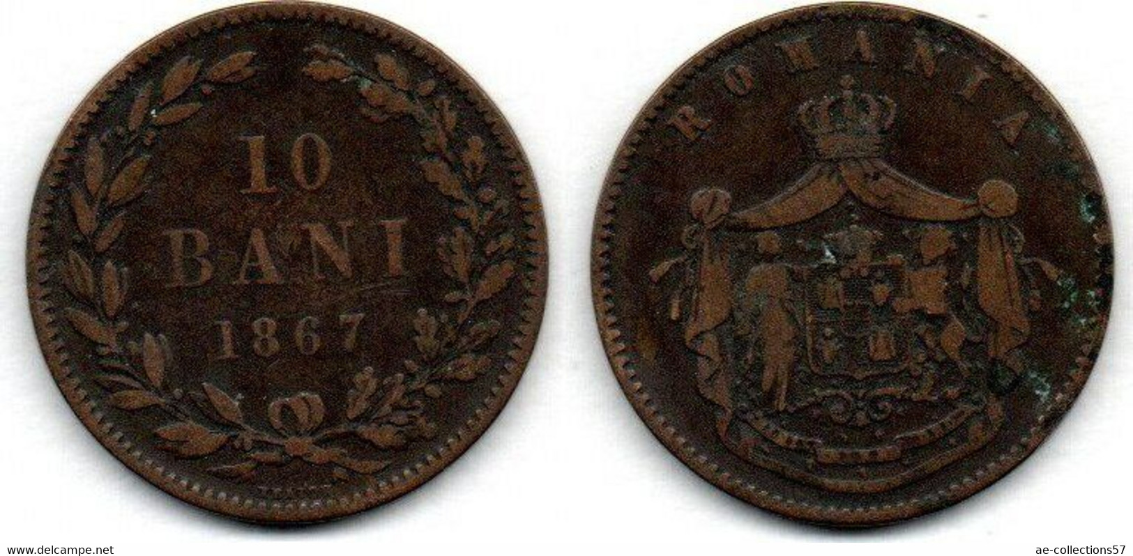 Roumanie -  10 Bani 1867 TB - Roumanie