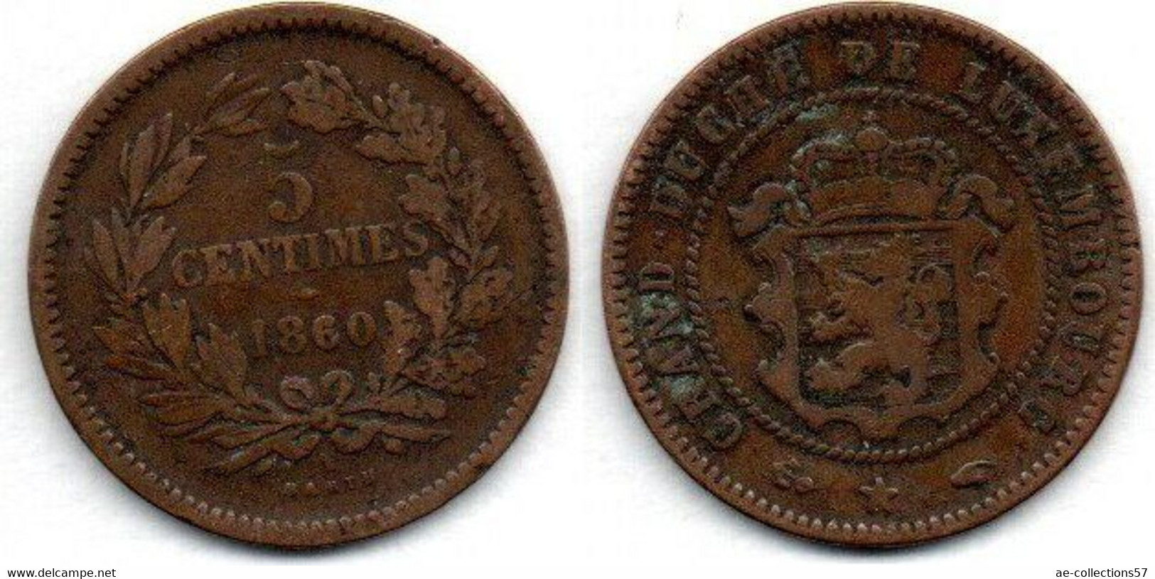 Luxembourg 5 Centimes 1860 A TB+ - Luxemburgo