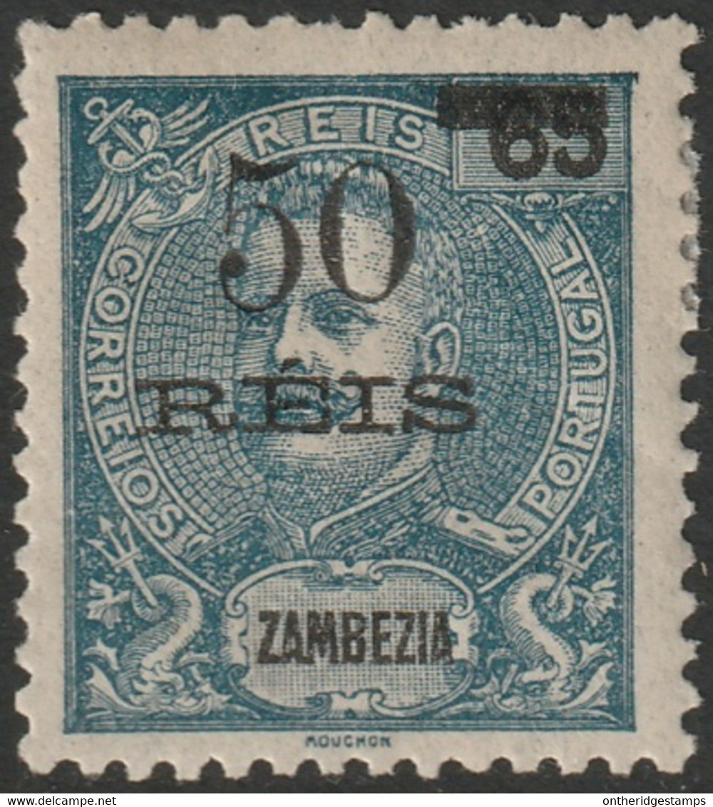 Zambezia 1905 Sc 53 Var Yt 54a MH* Overprint Variety (type II) - Zambezia