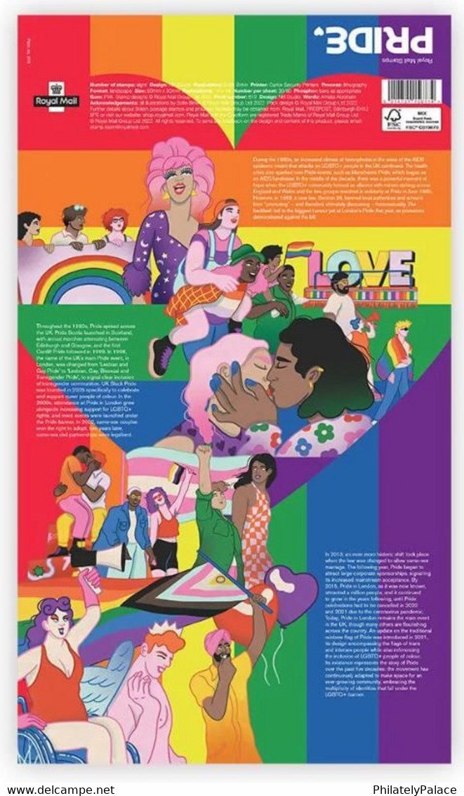 GB UK New *** 2022 50 Years Of The UK Pride Movement, Lesbian And Gay Liberation, LGBT LGBTQ ,MNH Presentation Pack (**) - Zonder Classificatie