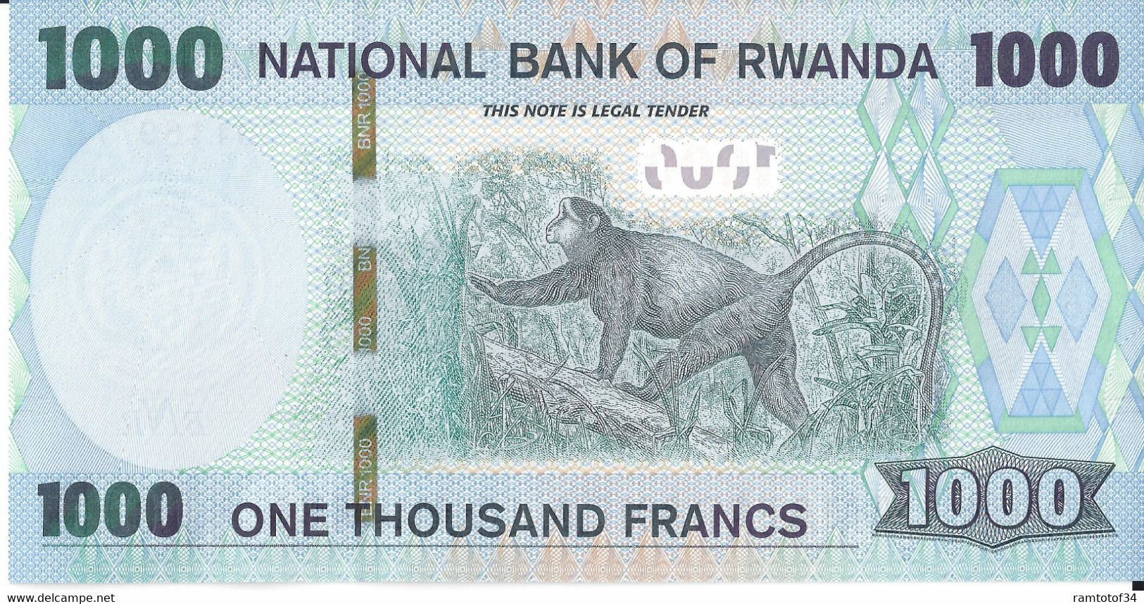 RWANDA - 1000 Francs 2019 UNC - Rwanda