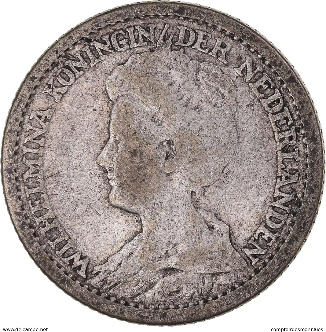 Monnaie, Pays-Bas, Wilhelmina I, 25 Cents, 1917, Utrecht, TB, Argent, KM:146 - 25 Centavos