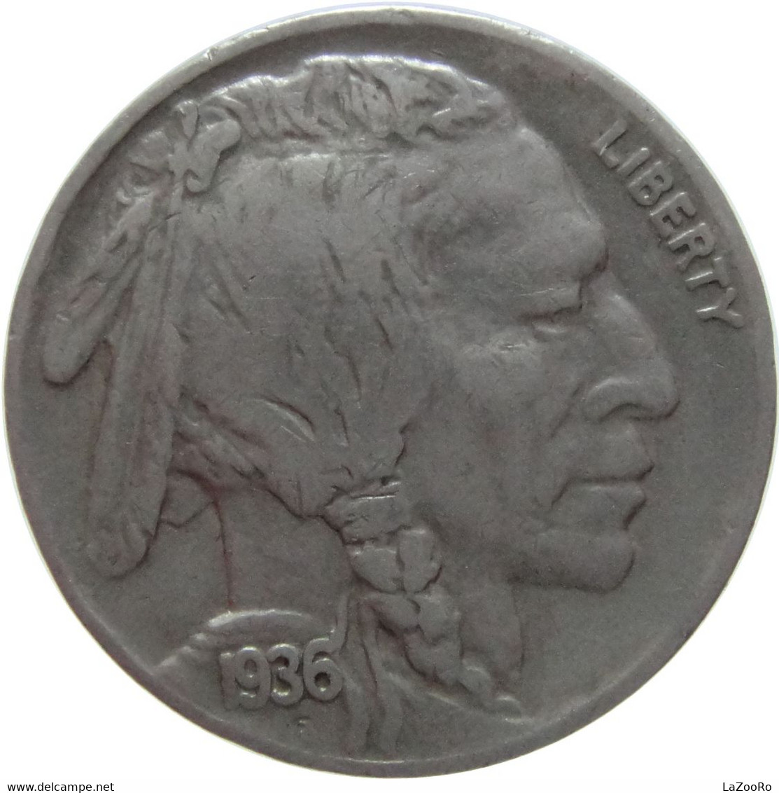 LaZooRo: United States 5 Cents 1936 XF - 1913-1938: Buffalo