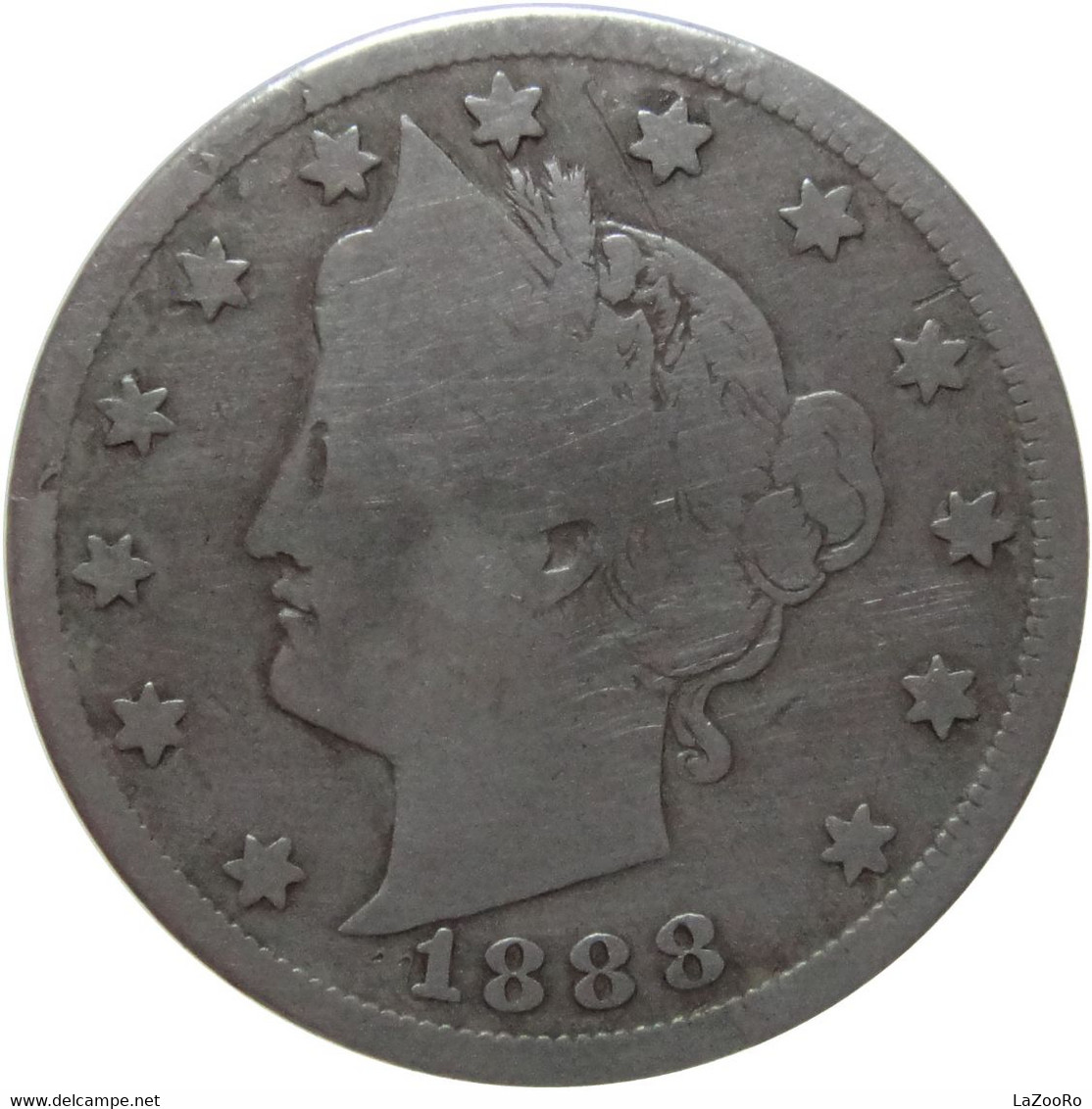 LaZooRo: United States 5 Cents 1888 F / VF - 1883-1913: Liberty