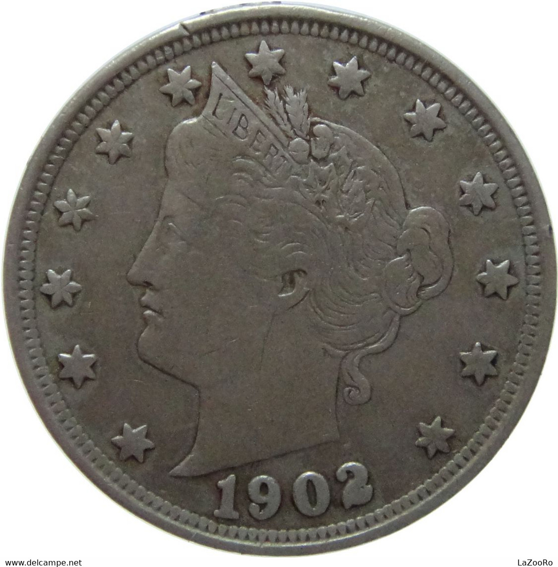 LaZooRo: United States 5 Cents 1902 XF - 1883-1913: Liberty