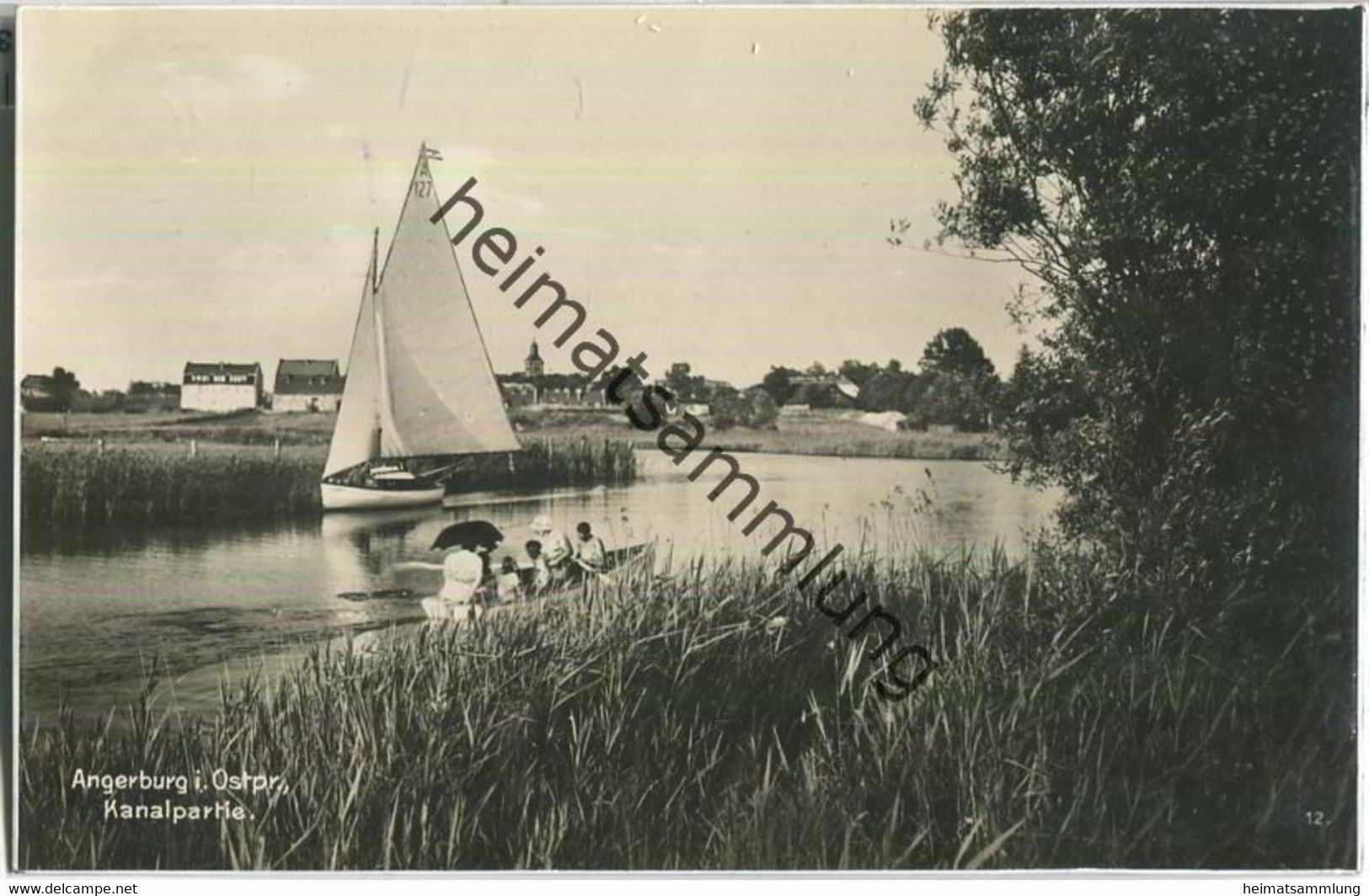 Wegorzewo - Angerburg - Kanalpartie - Foto-AK 30er Jahre - Verlag Louis Kuhnke Angerburg - Ostpreussen