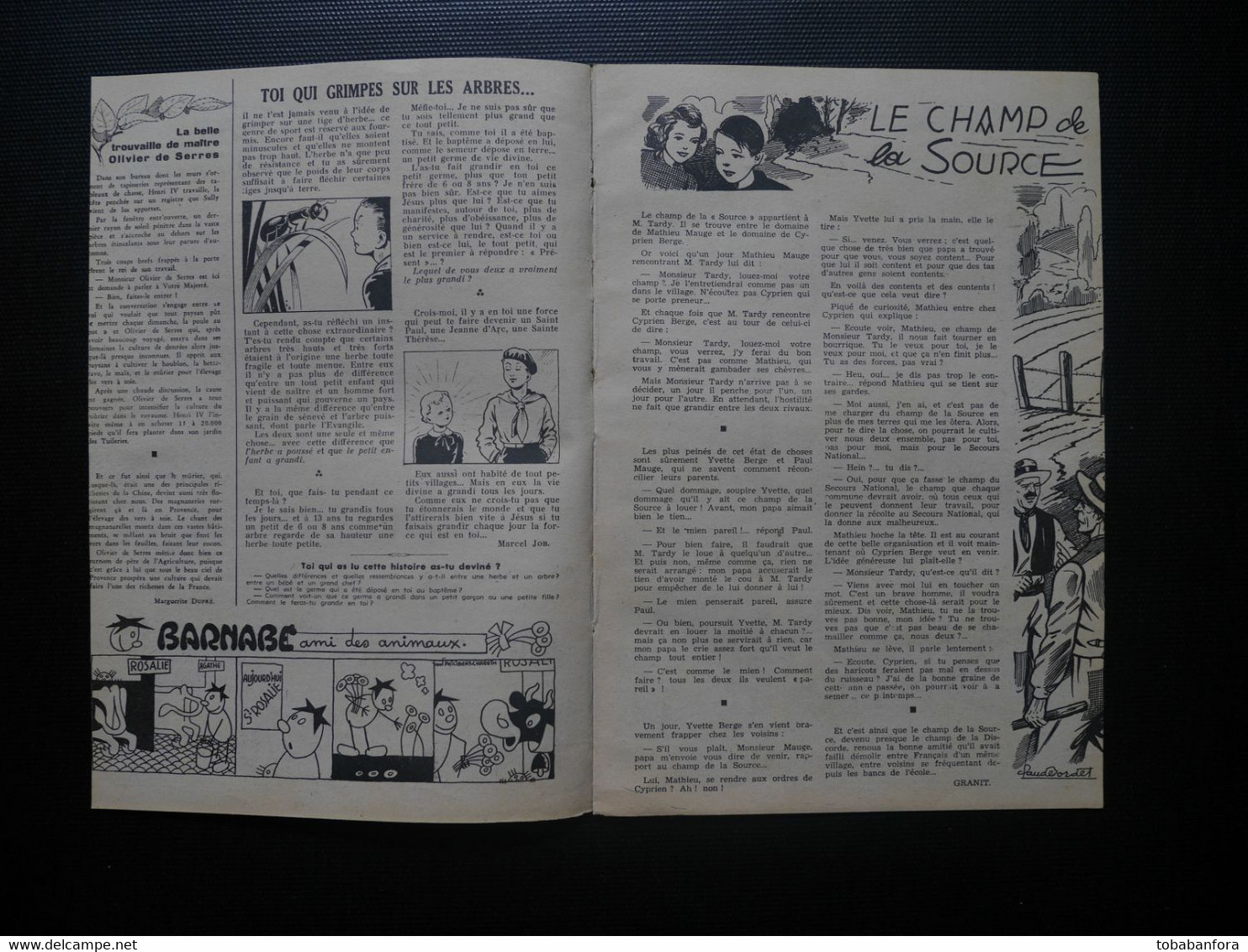 RARE TINTIN ET MILOU DANS LA BROUSSE 1942 . HERGE . COEURS VAILLANTS N° 19 DU 18 JANVIER 1942  . SYLVAIN ET SYLVETTE - Tintin