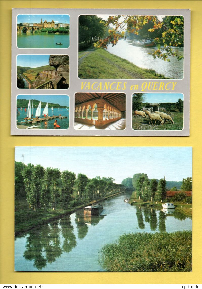 82 - " VACANCES EN QUERCY . MULTI-VUES " & " SUR LES ROUTES DU CANAL DU MIDI " . 2 CPM - Réf. N°34415 - - Autres & Non Classés