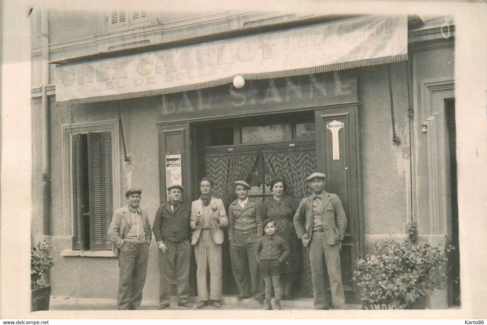 Schiltigheim * Carte Photo * Façade Devanture Café Bar Ste Anne , CHEZ CHARLOT * Jeu De Boules - Schiltigheim